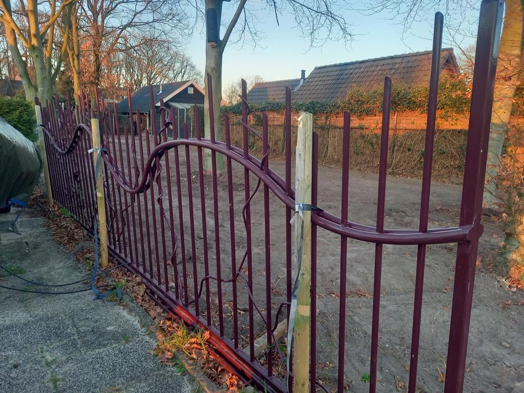 Uniek breed sierhek / elektrische schuifpoort, Tuin en Terras, Tuinpoorten, Ophalen, Gebruikt, Staal, Schuifpoort