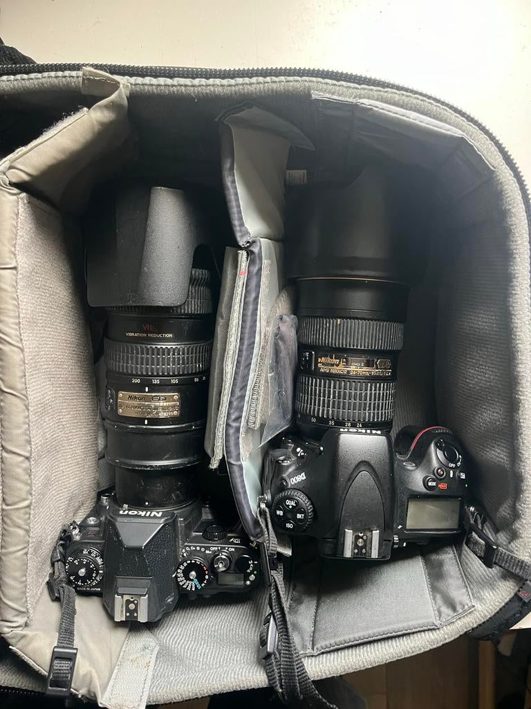 Professionele Nikon uitrusting met lenzen en toebehoren, Audio, Tv en Foto, Fotocamera's Digitaal, Ophalen, Nikon, 8 keer of meer