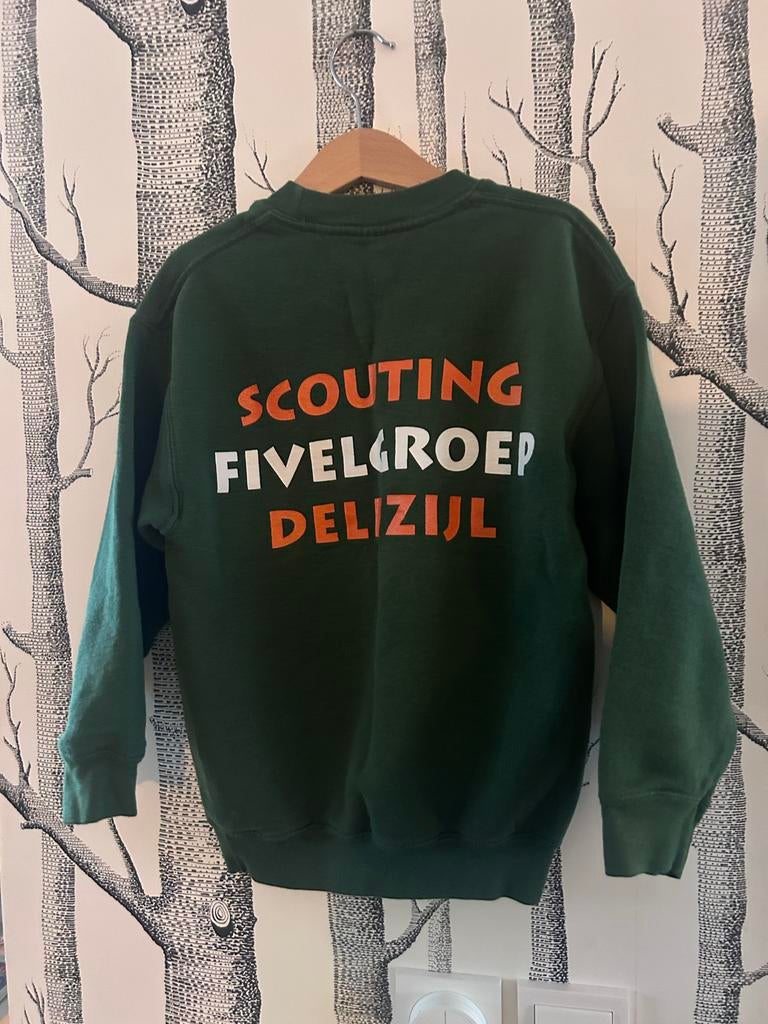 Scouting Fivelgroep sweater maat 116, Kinderen en Baby's, Ophalen, Gebruikt, Jongen of Meisje, Trui of Vest