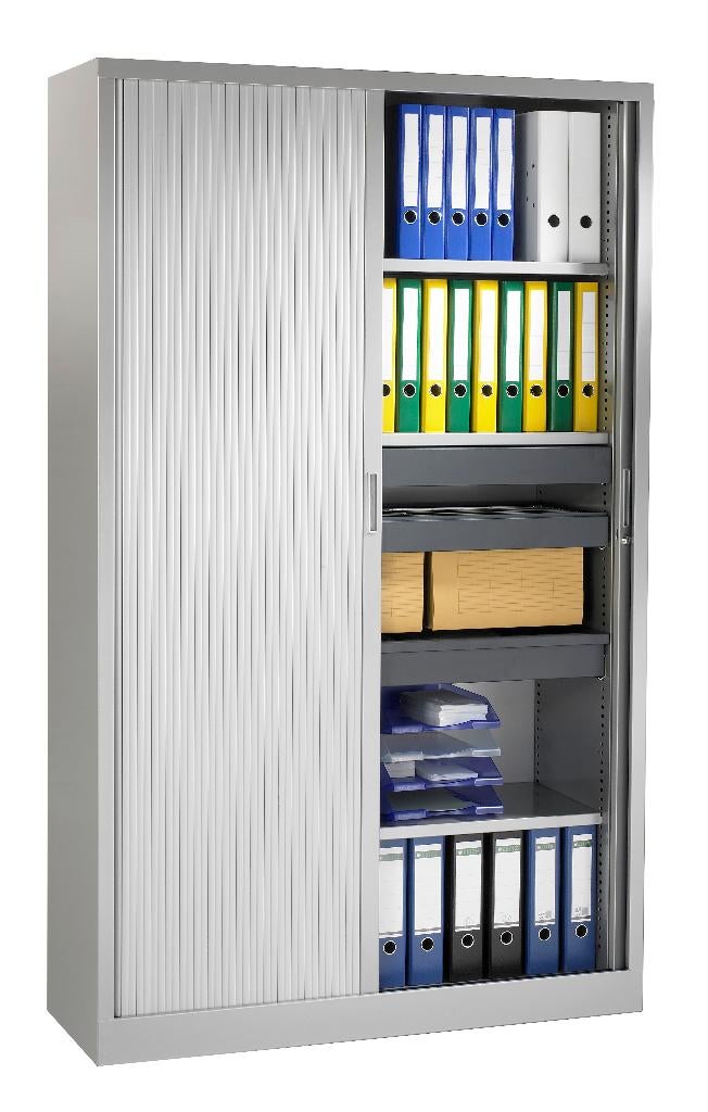 Roldeurkast direct leverbaar 198 x 120 x 43 cm, Gebruikt, 100 tot 150 cm, Ophalen of Verzenden, Metaal