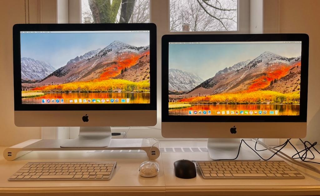 Twee iMac's 21.5 inch en 1500 Gb disk voor muziek en foto's, Computers en Software, Apple Desktops, Ophalen, Gebruikt, 1500 GB