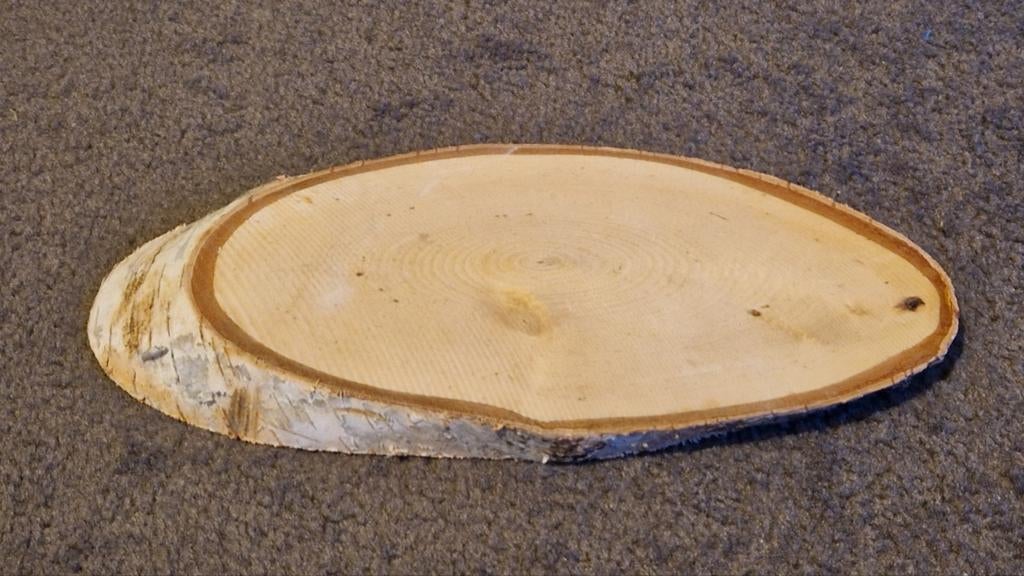 Houten boomschijf decoratie, Ophalen of Verzenden, Zo goed als nieuw, Ovaal, Hout