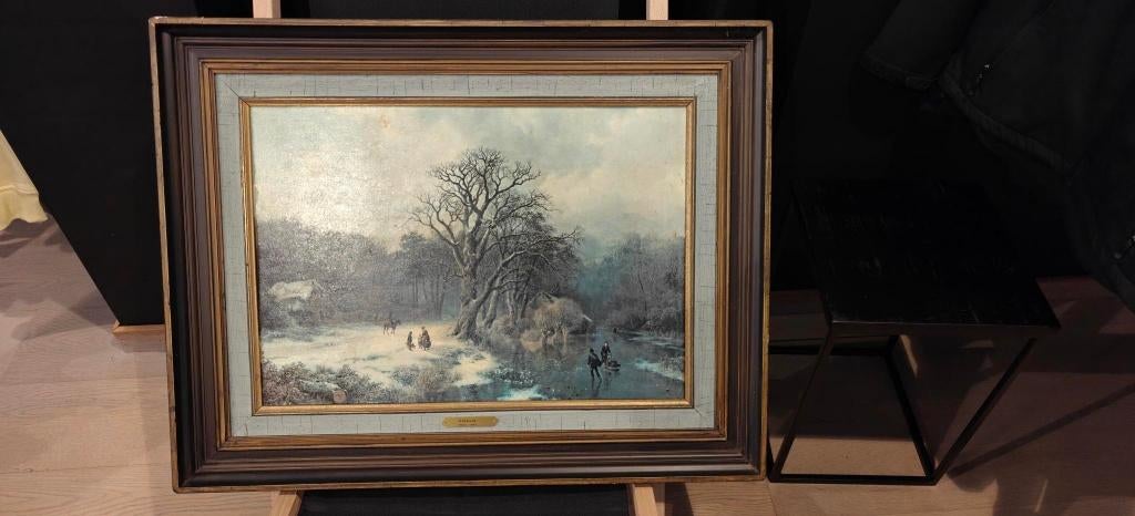 Barend Cornelis Koekkoek (1803-1862)-winterlandschap, Antiek en Kunst, Kunst | Schilderijen | Klassiek, Ophalen of Verzenden