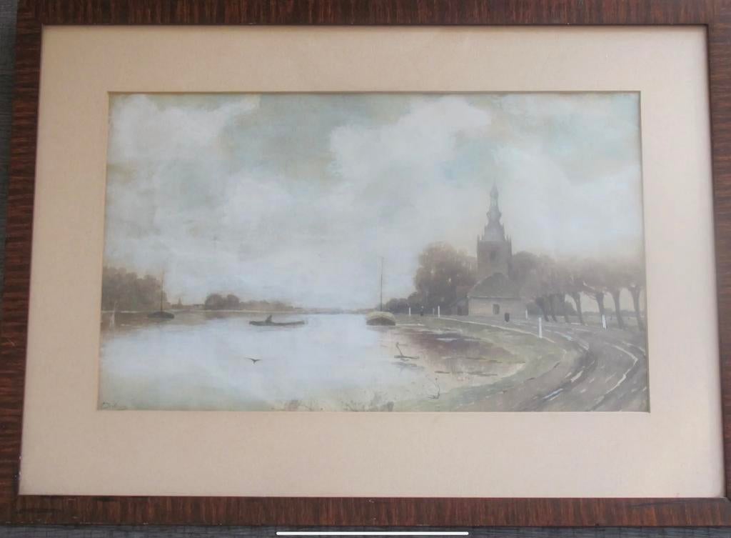 Aquarel van J.H. Doeleman, “zicht op Overschie”, Ophalen