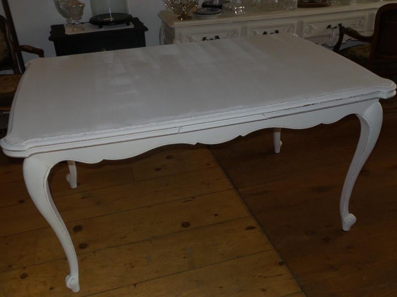 Queen ann eettafel gerestyled met witte krijtverf, Ophalen, Gebruikt, Eikenhout, 50 tot 100 cm