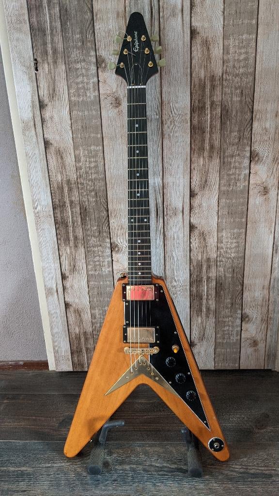 Epiphone Flying V Korina, Muziek en Instrumenten, Snaarinstrumenten | Gitaren | Elektrisch, Ophalen, Gebruikt, Solid body, Epiphone
