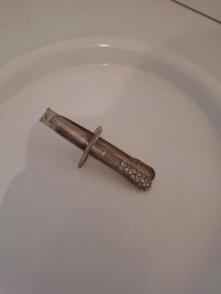 Antiek zilveren aspergetang, Ophalen of Verzenden