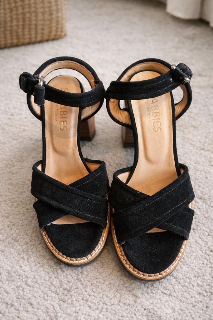 Nieuwe Shabbies sandalen met hak - Maat 39, Ophalen of Verzenden, Nieuw, Zwart, Sandalen of Muiltjes