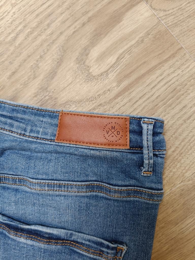 Donker blauwe spijkerbroek, Ophalen, HIGH RISE, Blauw, Zo goed als nieuw