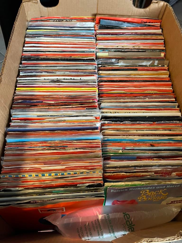 Partij van ca. 400-450 vinyl singels, Verzenden, Gebruikt, Pop