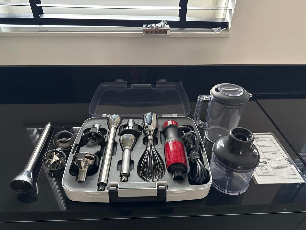 KitchenAid Staafmixer Set - Zo goed als nieuw, Witgoed en Apparatuur, Keukenmixers, Zo goed als nieuw, Minder dan 1 liter, 3 snelheden of meer