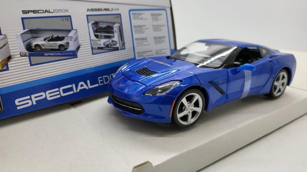 Chevrolet Corvette Stingray 2014 Blauw 1:24, Ophalen of Verzenden, Nieuw, Auto, Maisto