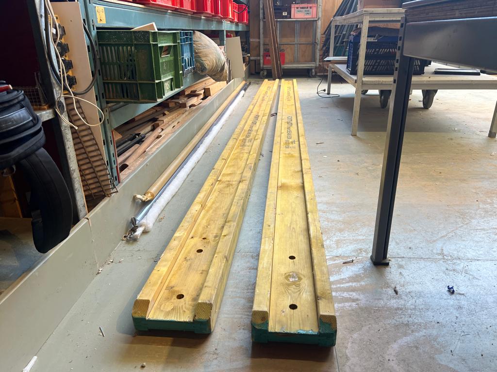Balken  4.9 m., Gebruikt, Ophalen of Verzenden, Balk, Overige houtsoorten