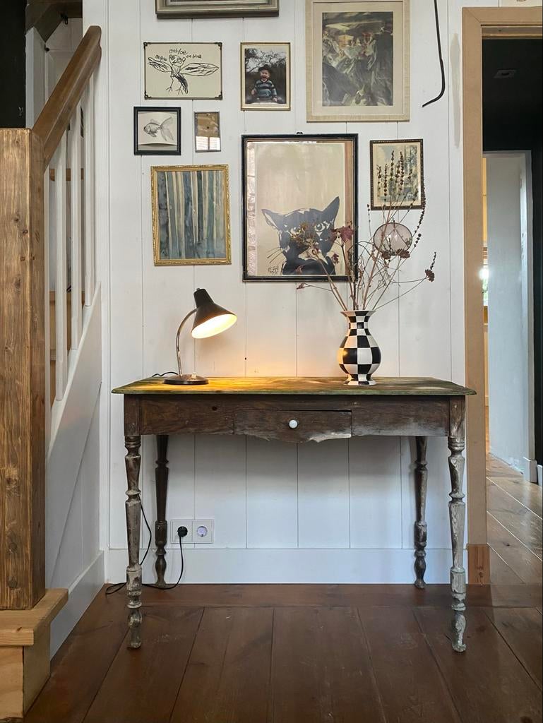 Brocante sidetable / tafeltje / bureau, Antiek en Kunst, Antiek | Meubels | Tafels, Ophalen
