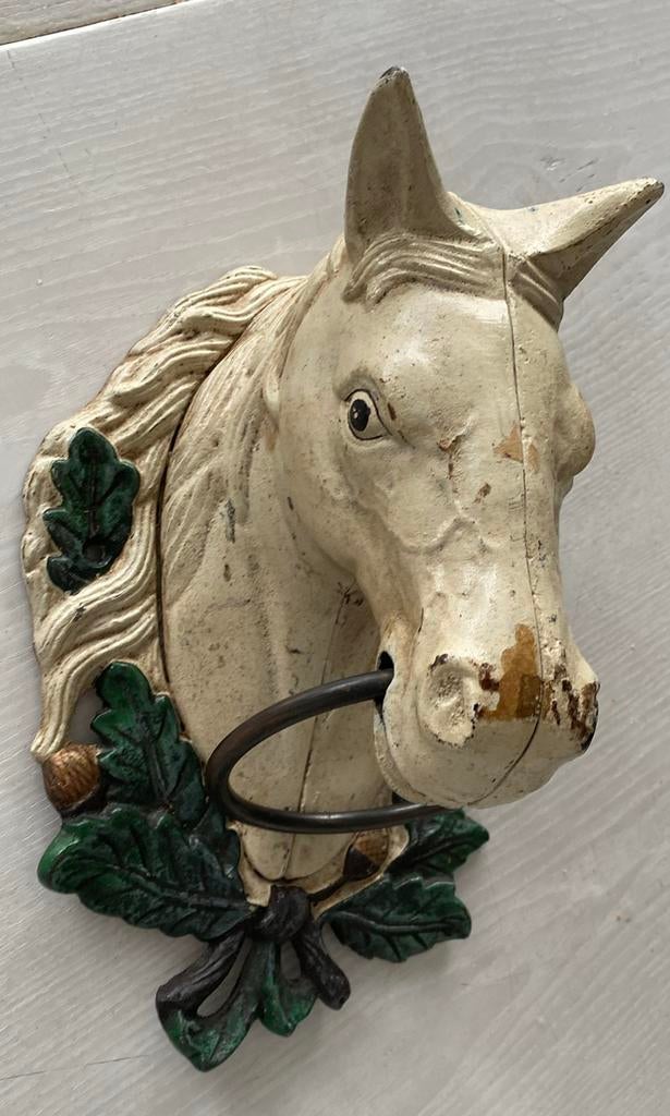 Gietijzeren paardenhoofd met ring -, Ophalen of Verzenden, Zo goed als nieuw, Overige materialen