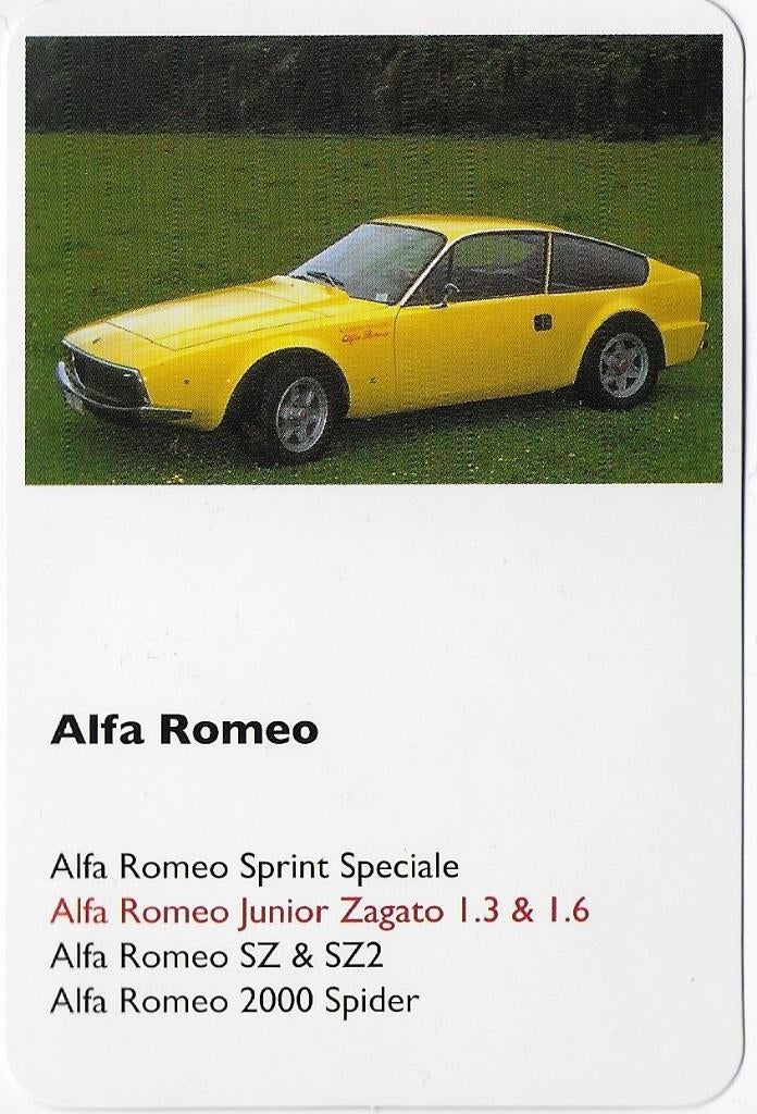 A3 autokaartje alfa romeo junior zagato 1,3, Ophalen of Verzenden, Zo goed als nieuw, Auto's