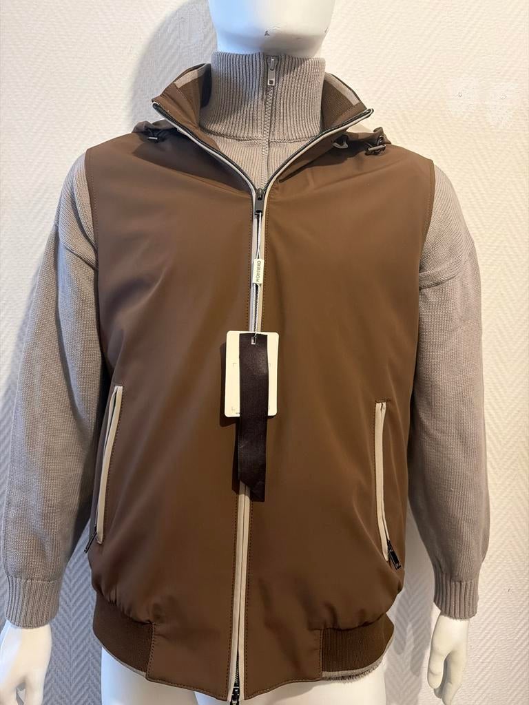 Luxe bodywarmer met capuchon - Bruin, Kleding | Heren, Bodywarmers, Nieuw, Overige maten, Bruin, Ophalen of Verzenden
