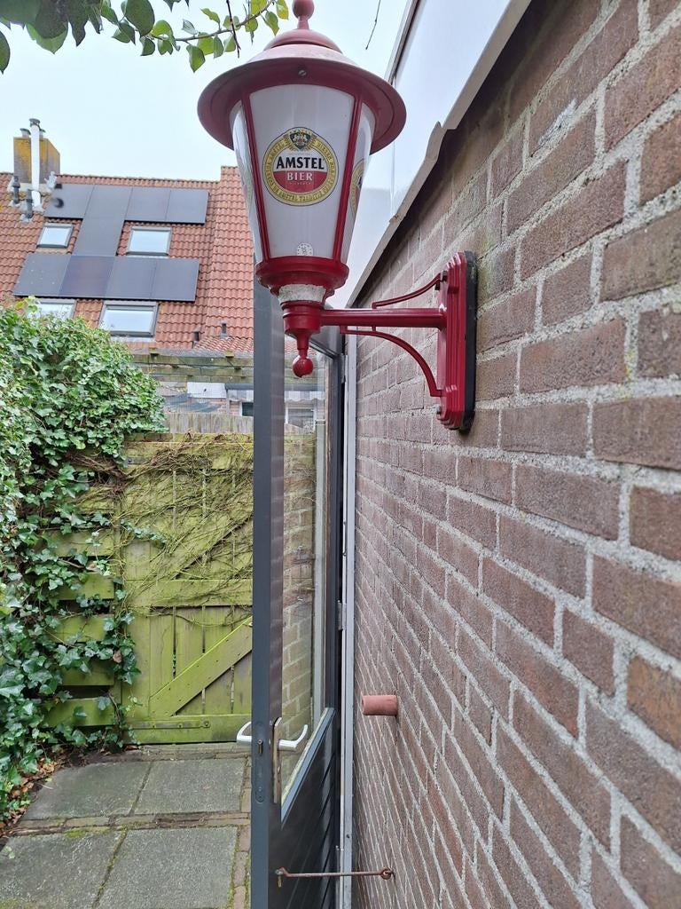Amstel Bier Wandlamp - Vintage Stijl Buitenverlichting, Ophalen, Gebruikt, Vintage, Industrieel