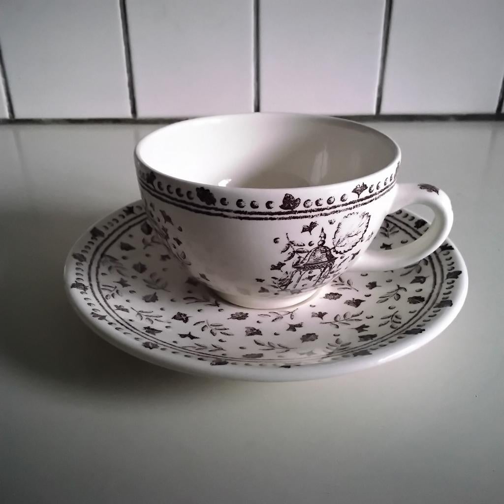 Gien kop en schotel, Ophalen of Verzenden, Overige stijlen, Kop(pen) en/of Schotel(s)