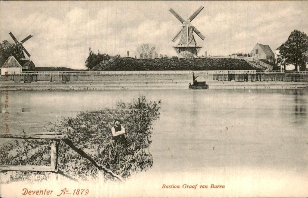 Deventer - Bastion Graaf van Buren - Molens, Ophalen of Verzenden, Voor 1920, Ongelopen, Overijssel