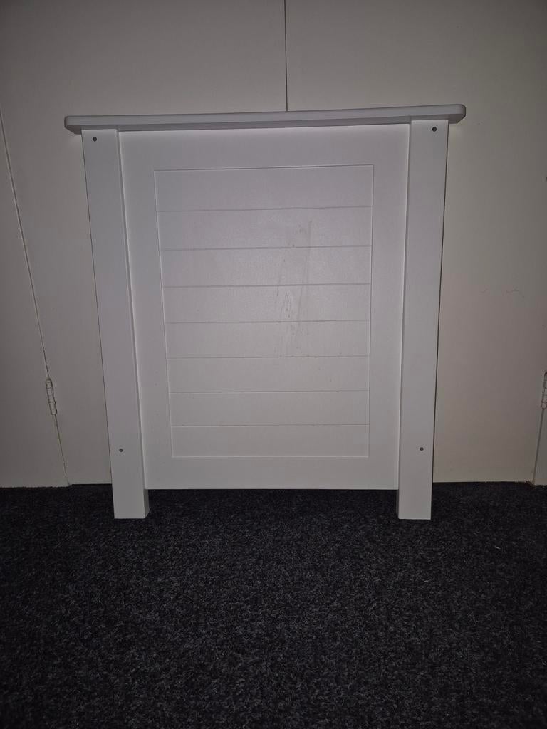 Wit Kinderledikant met Aerosleep Matras, Gebruikt, 70 tot 85 cm, 140 tot 160 cm, Ophalen