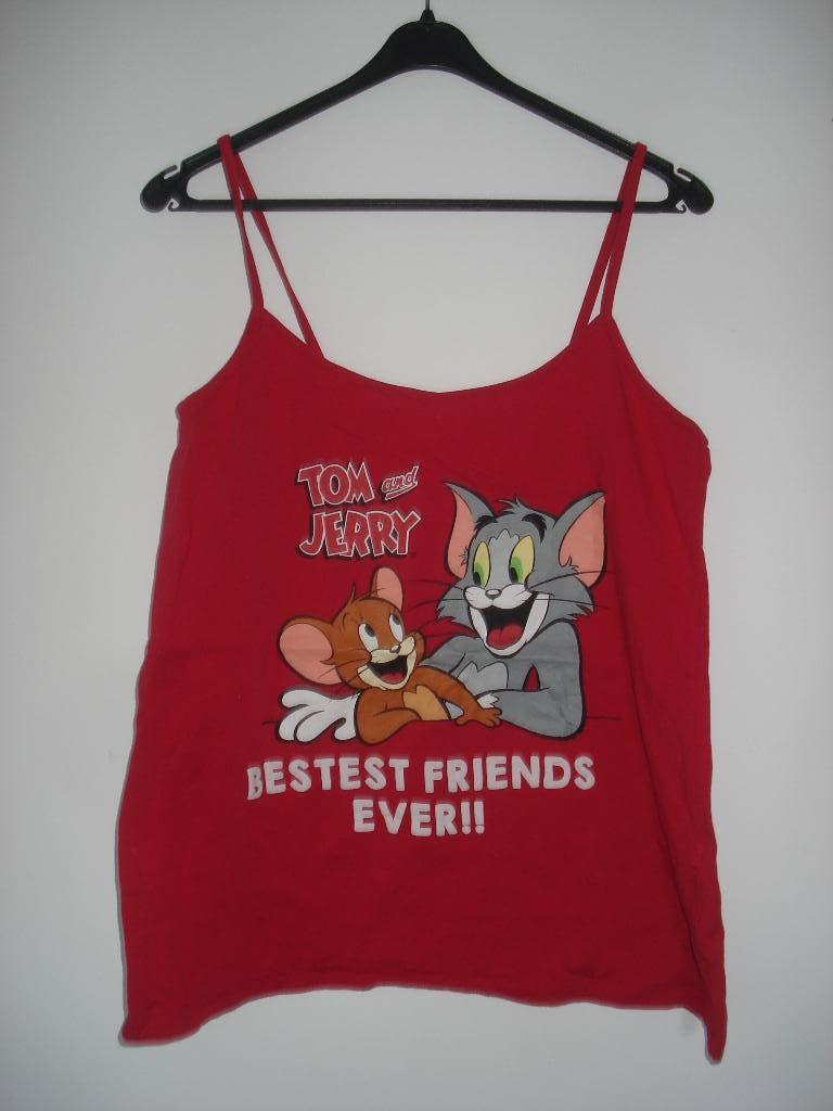 Dames top Tom & Jerry mt L, Ophalen of Verzenden, Zo goed als nieuw, Blauw, Zonder mouw