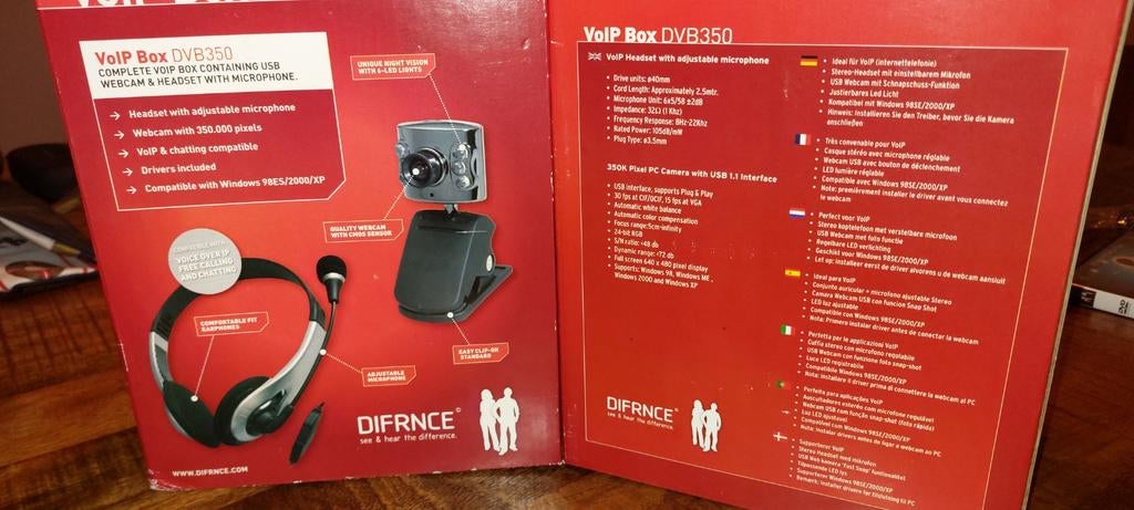 VoIP Box DVB350: Webcam & Headset met Microfoon, Ophalen of Verzenden, Windows, DIFRNCE, Bedraad
