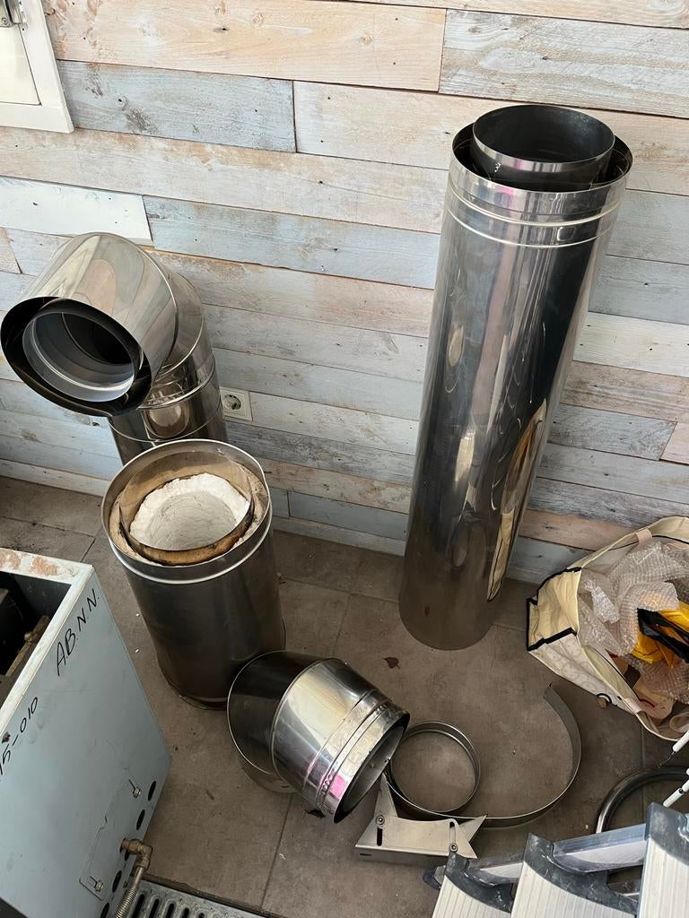 RVS rookkanaal onderdelen kachelpijp, Doe-het-zelf en Verbouw, Verwarming en Radiatoren, Gebruikt, Overige typen, Ophalen