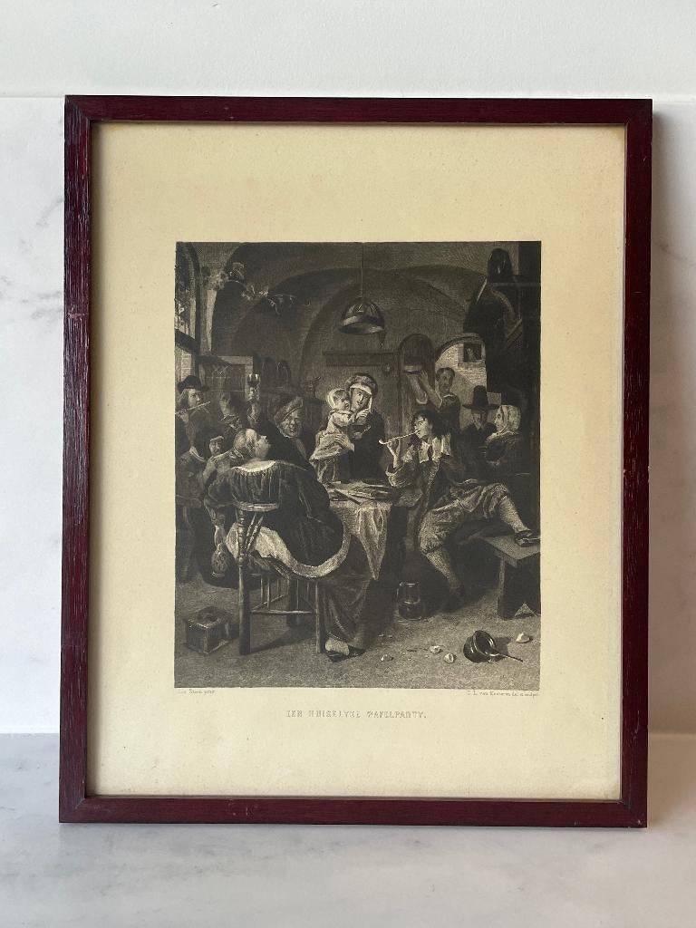 “Een Huiselyke Wafelparty” Jan Steen, Antiek en Kunst, Ophalen of Verzenden