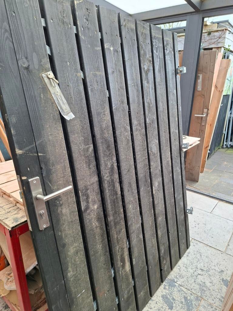 Schuttingdeur nieuw stalen frame 110x180 rvs cilinderslot te, Ophalen, 100 tot 150 cm, Nieuw, Draaipoort