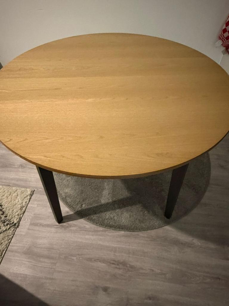 Eetkamertafel rond, Kunststof, Rond, Ophalen of Verzenden, Zo goed als nieuw