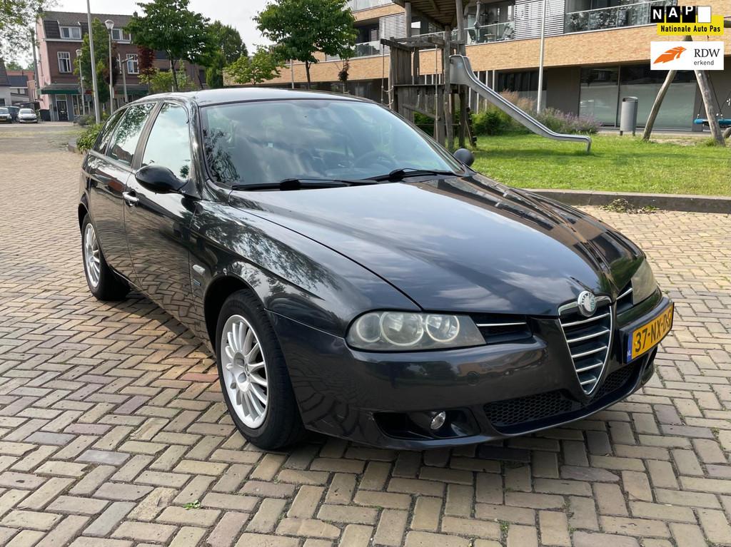 Alfa Romeo 156 Sportwagon 1.8 T.Spark Impression, Lmv, Leder, Auto's, Alfa Romeo, Voorwielaandrijving, Gebruikt, Zwart, 4 cilinders
