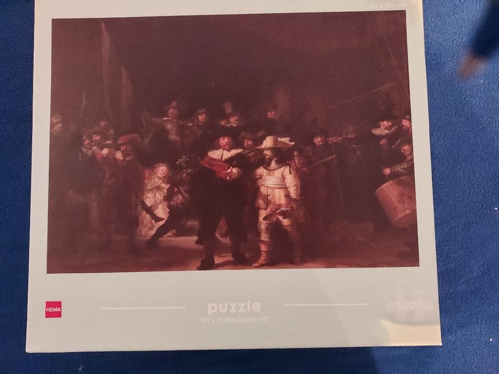 Hema puzzel van de Nachtwacht, Hobby en Vrije tijd, Denksport en Puzzels, Ophalen of Verzenden, 500 t/m 1500 stukjes, Zo goed als nieuw
