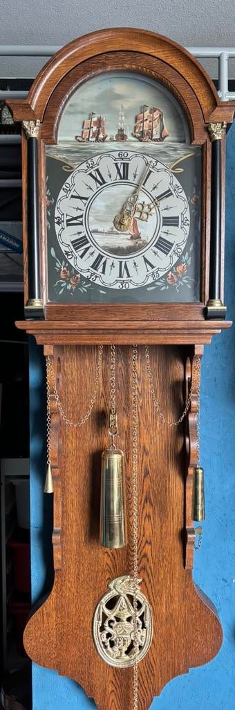Mooie friese staartklok met scheepjes, Antiek en Kunst, Antiek | Klokken, Ophalen