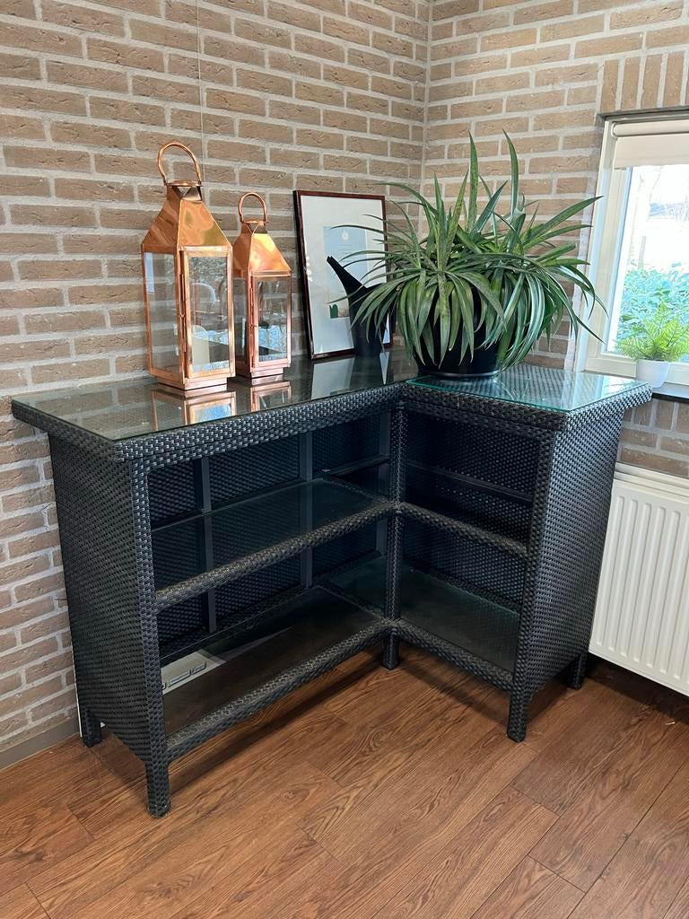 Kunststof barset met 3 krukken, Ophalen, Kunststof, Gebruikt, Met voetsteun