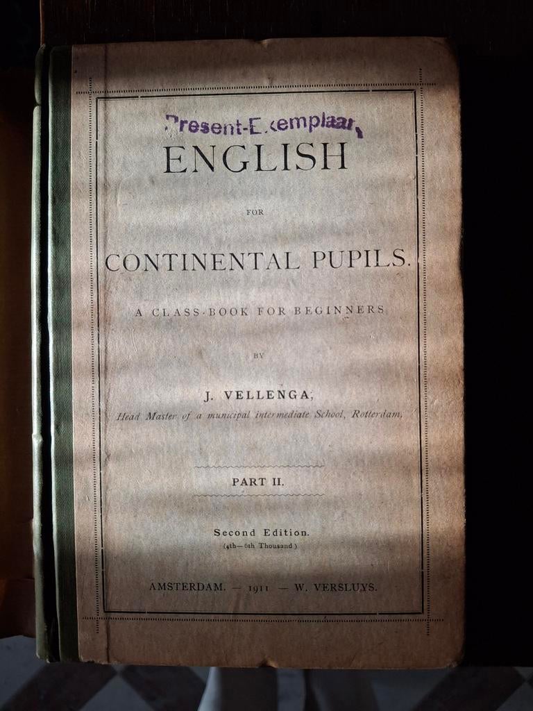 Engels lesboek 1911 - Present exemplaar W. Versluis, Ophalen of Verzenden, Gelezen, J. Vellenga, Non-fictie
