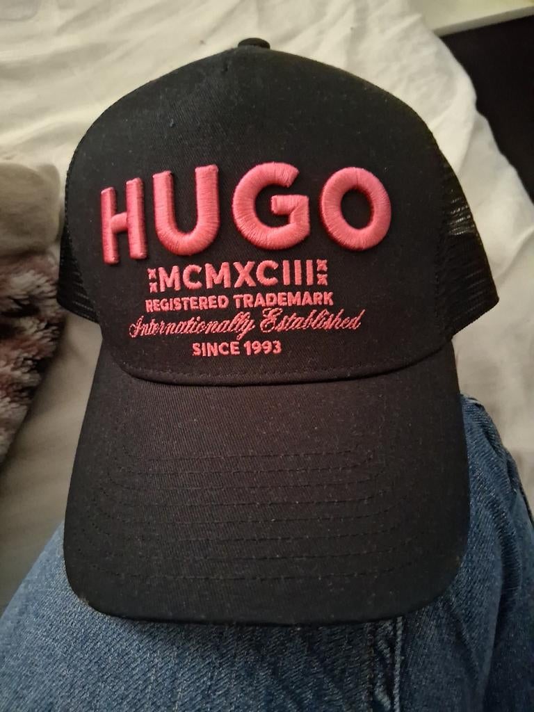 Hugo Boss Pet Zwart met Roze Logo, Kleding | Heren, Hoeden en Petten, Hugo Boss, One size fits all, Ophalen of Verzenden, Pet