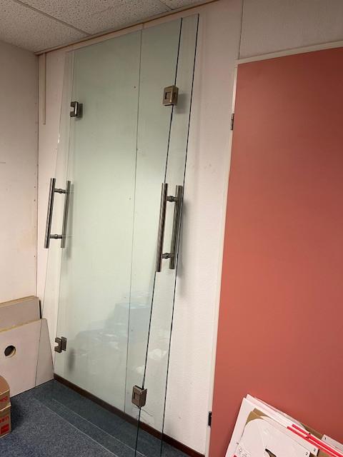 2 glazen deuren, Doe-het-zelf en Verbouw, Deuren en Horren, Ophalen, Zo goed als nieuw, Binnendeur, 200 tot 215 cm