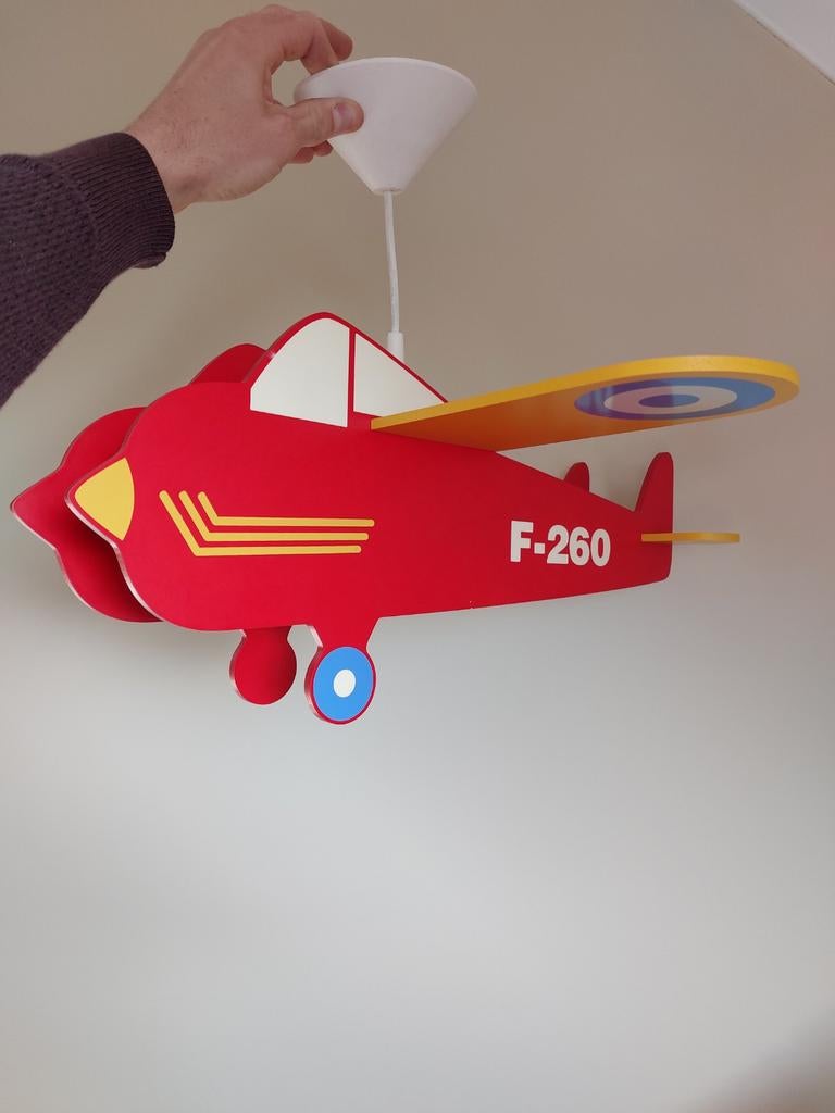 Vliegtuig hanglamp kinderkamer, Ophalen of Verzenden, Zo goed als nieuw, Hout, Minder dan 50 cm