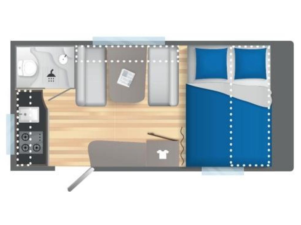 Caravelair Alba 400 VOORTENT & EXTRA'S, Standaardzit, Bedrijf, 750 - 1000 kg, Kachel