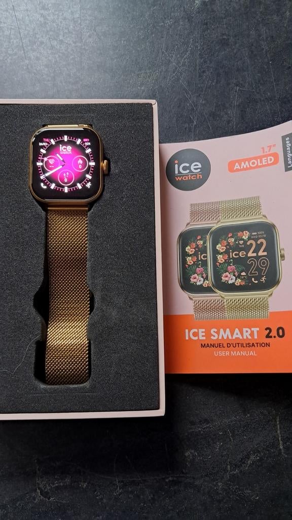 Smart watch merk ice watch z.g.a.n goudkleurig, Ice Watch, Geel, Ophalen of Verzenden, Zo goed als nieuw