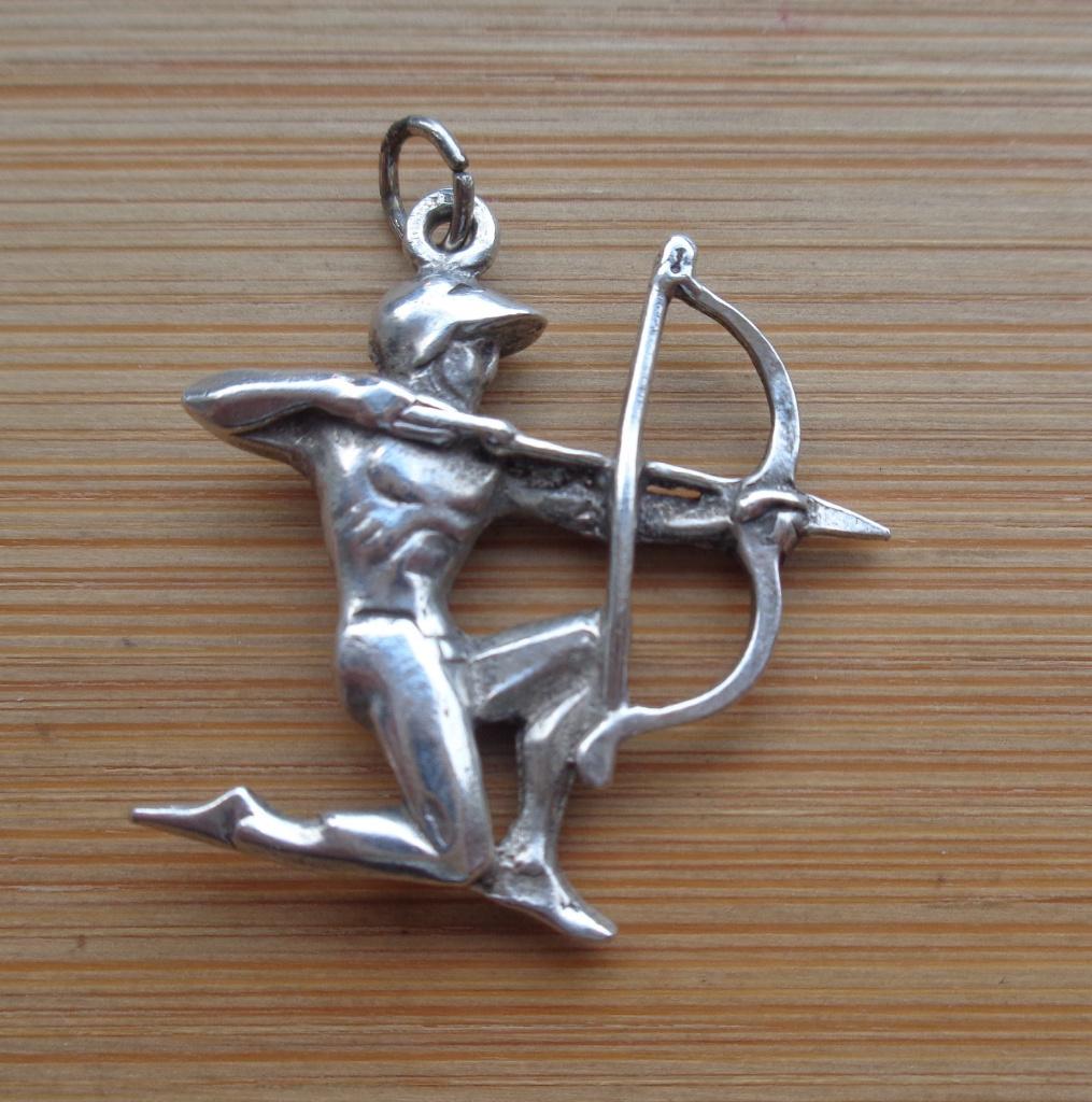 zilveren vintage hanger boogschutter [907], Verzenden, Zo goed als nieuw, Kruis of Symbool, Zilver