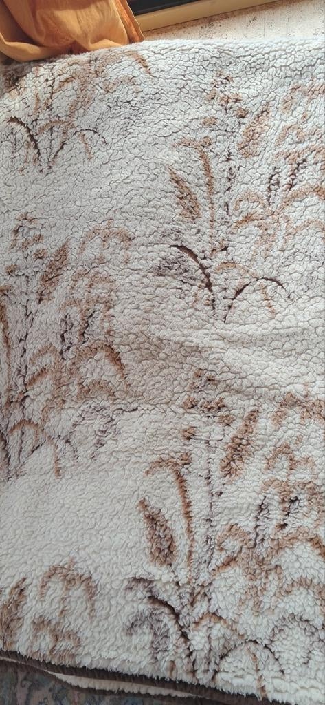 Zuiver wollen deken extra dik bruin/wit, Ophalen of Verzenden, Gebruikt