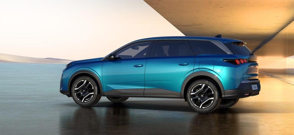 Peugeot e-5008 Allure 73 kWh | Grijs kenteken | Prijs excl., Auto's, Peugeot, Stof, 213 pk, Blauw, Nieuw