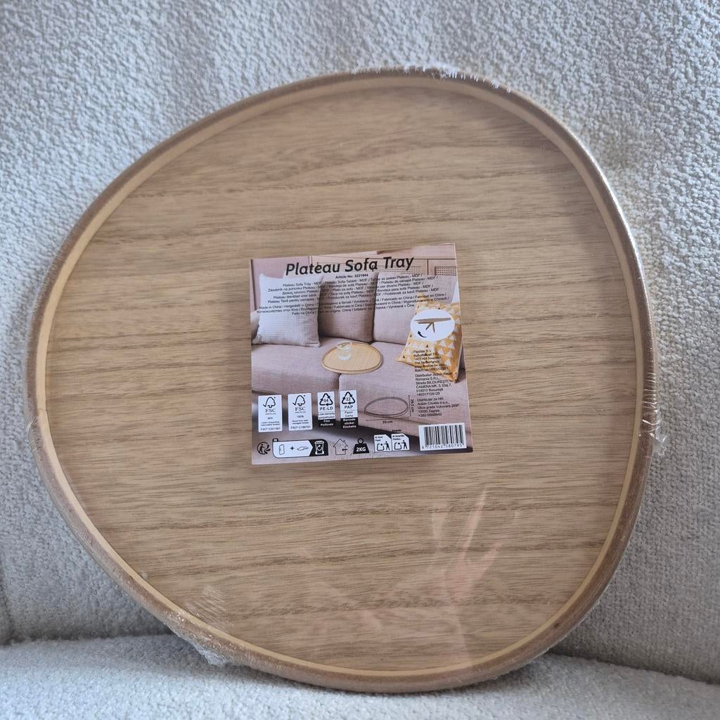 Plateau Sofa tray dienblad bank beuken organische vorm, Ophalen of Verzenden, Nieuw, Rechthoekig, Hout