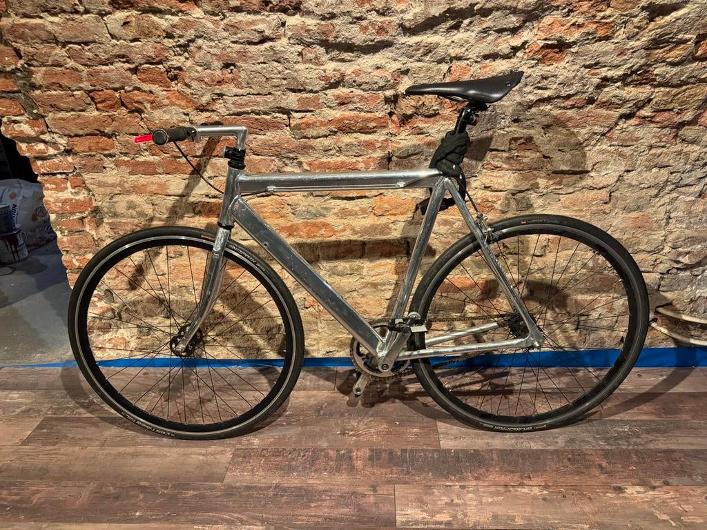 Vintage racefiets omgebouwd naar singlespeed, Fietsen en Brommers, Gebruikt, Heren, Aluminium, 53 tot 57 cm