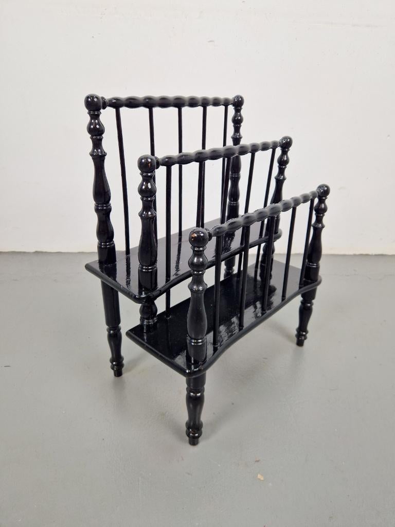 Antieke houten Bobbin Canterbury tijdschriftenhouder 1890, N, Ophalen of Verzenden, N, N