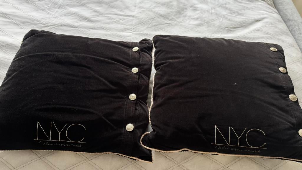 Riviera Maison kussens, Ophalen, Zo goed als nieuw, Zwart, Vierkant