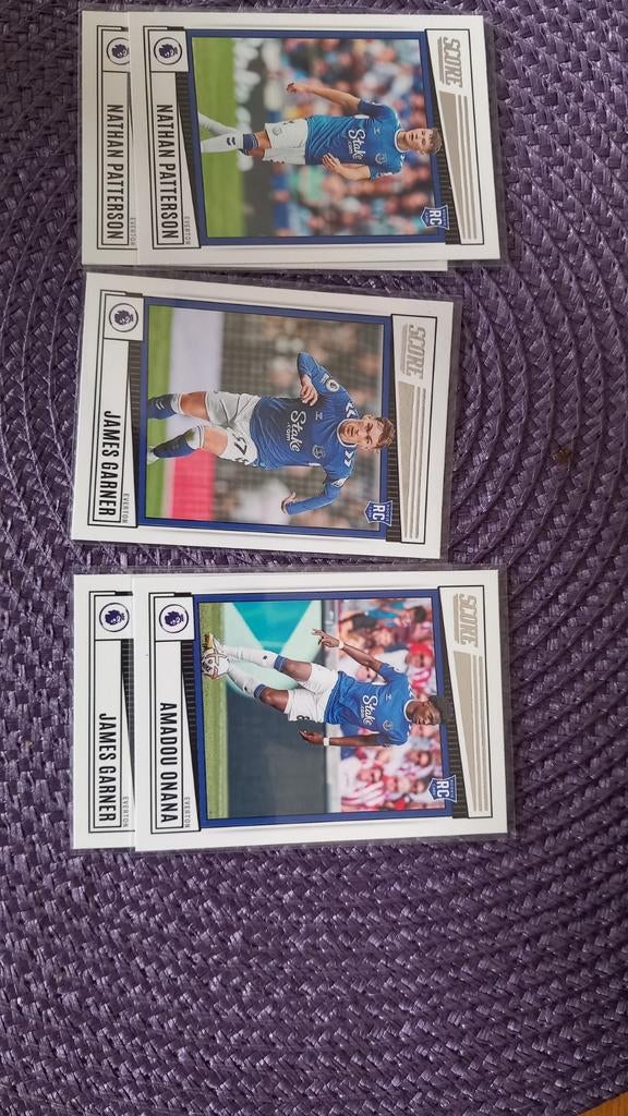 Voetbalplaatjes Everton: Patterson, Garner, Onana, Ophalen of Verzenden