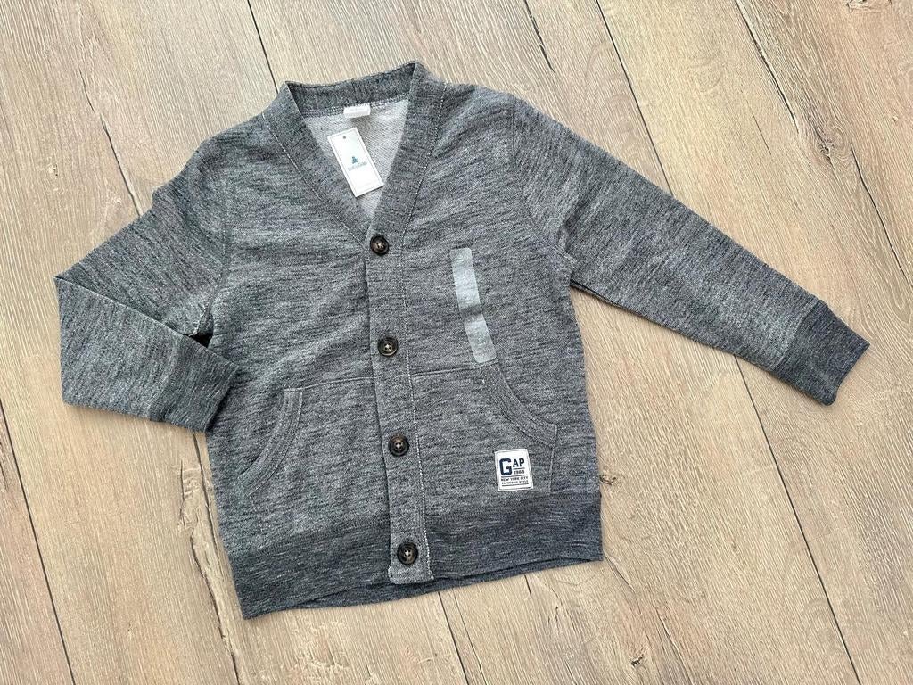 NIEUW m kaartje VEST grijs maat 110 116 Gap, Trui of Vest, Ophalen of Verzenden, Zo goed als nieuw, Zara